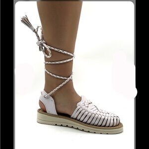 Braided White Mexican Huaraches